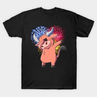 Dabbing Ox with Fireworks ~ Chinese New Year of the Ox T-Shirt